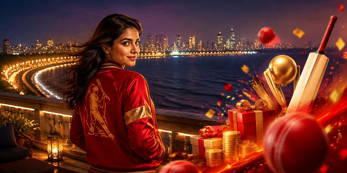 Spectacular Mumbai Marine Drive view with players engaging in Andar Bahar games